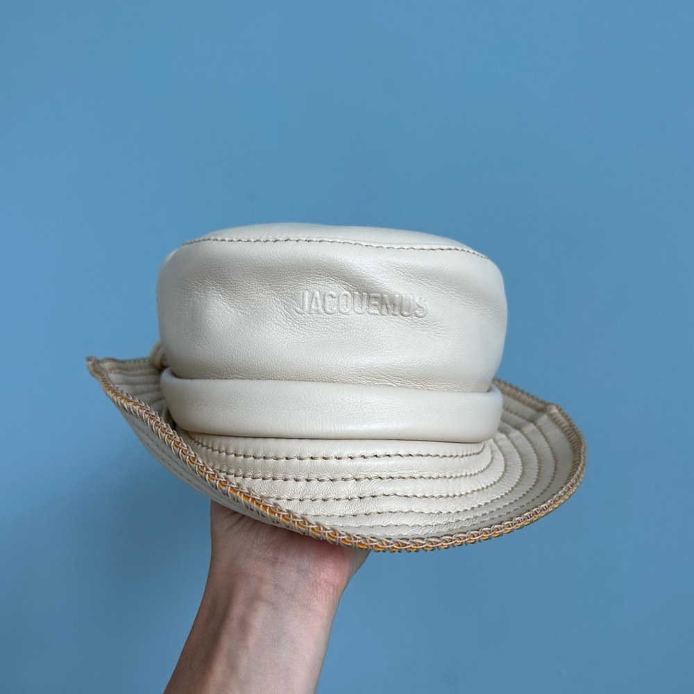 Jacquemus Beige Le Raphia 'Le Bob Mentalo' Beach Hat NWT